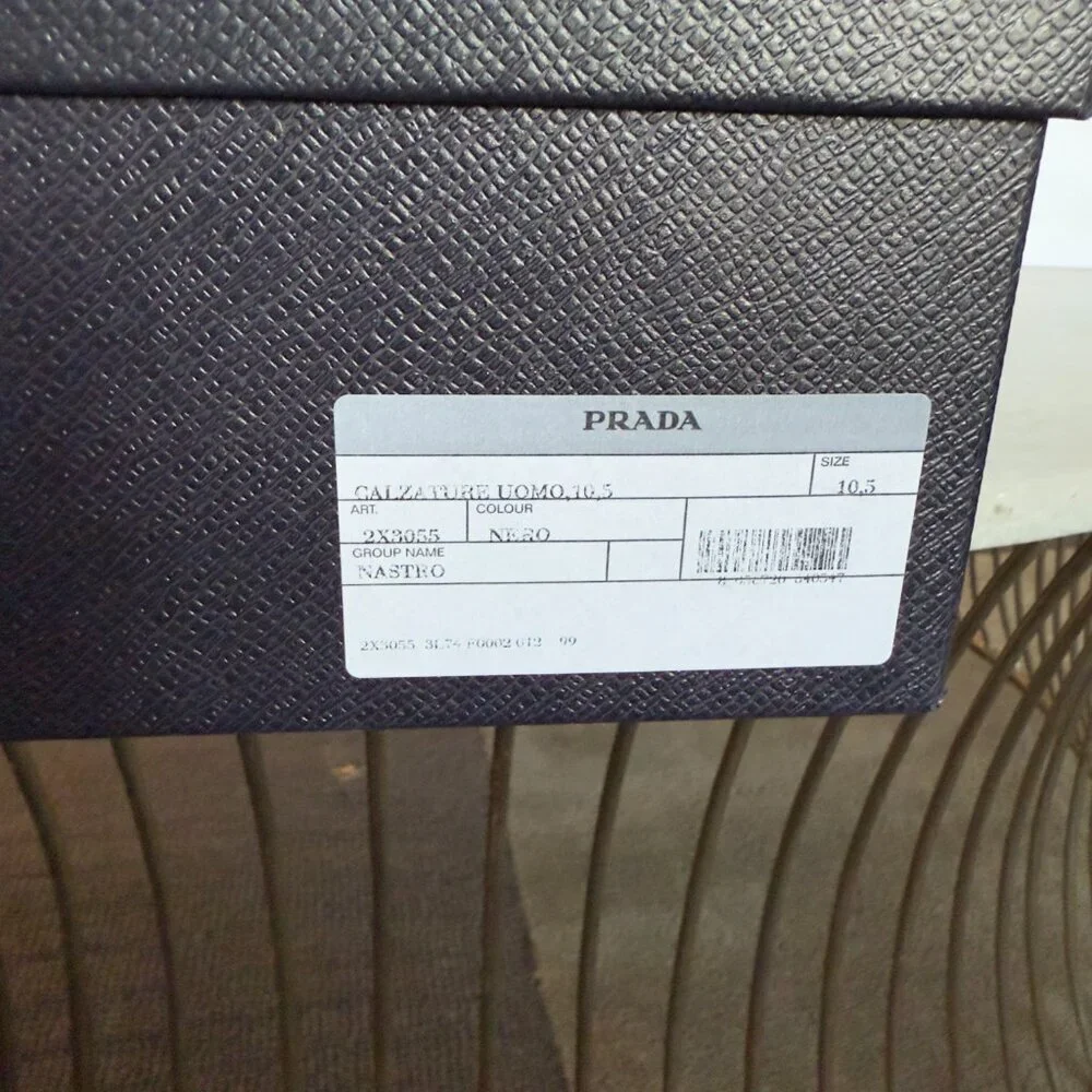 Prada‎ Nastro Black Canvas and Leather Tape Men's Sandal, 10.5 - - 2x3055